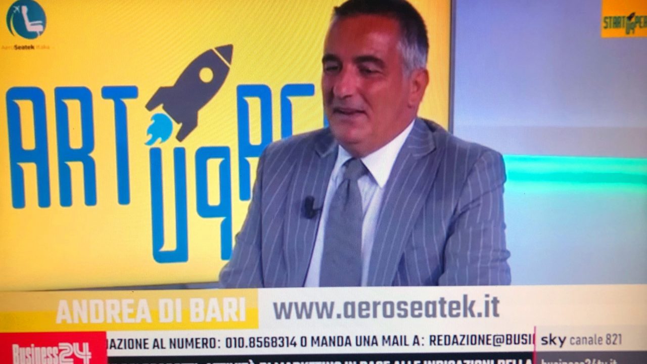 Andrea Di Bari in onda sul canale 511 di Sky per Aeroseatek